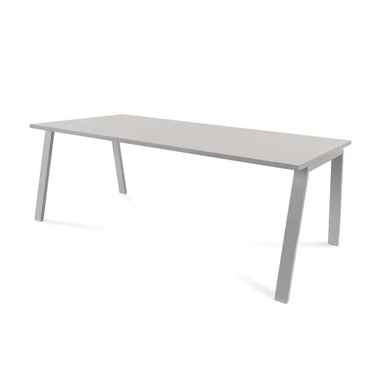 MESA ROCADA "BLANCA" ESTRUCTURA GRIS - Gris Precio De Oferta