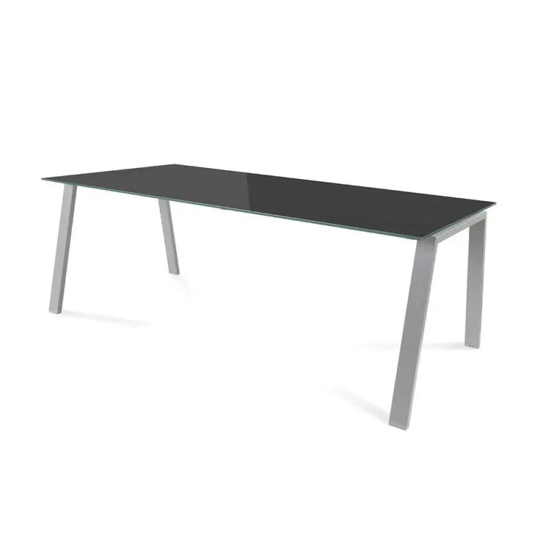 Envío Exprés MESA ROCADA "BLANCA" ESTRUCTURA GRIS - Cristal negro