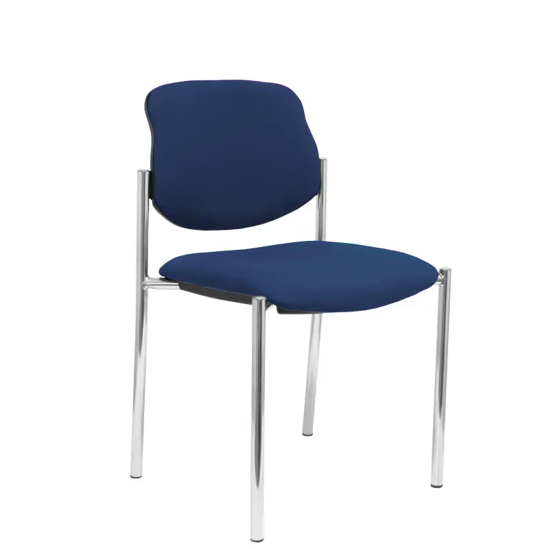 SILLA CONFIDENTE STYL SIN BRAZOS ESTRUCTURA CROMADA - Azul marino Marca Reconocida