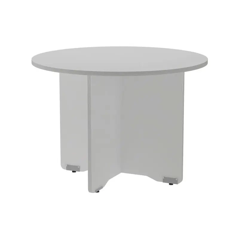 Mejor Precio MESA ROCADA CIRCULAR Y PIE PANEL SERIE MEETING COL. ALUMINIO - GRIS 100 CM