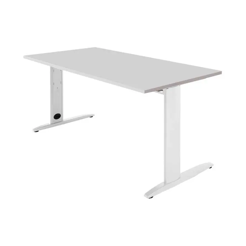 MESA OPERATIVA CARVING 200x80cm ESTRUCTURA METÁLICA BLANCA - Gris Envío Gratis