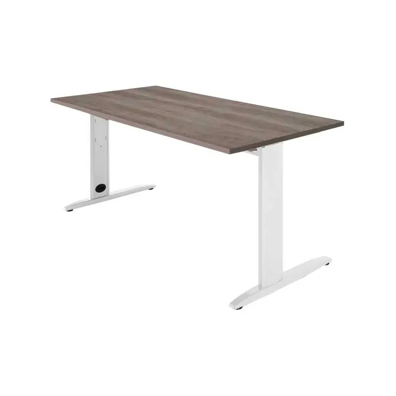 Gran Oferta MESA OPERATIVA CARVING 160x80cm ESTRUCTURA METÁLICA BLANCA - Nebraska