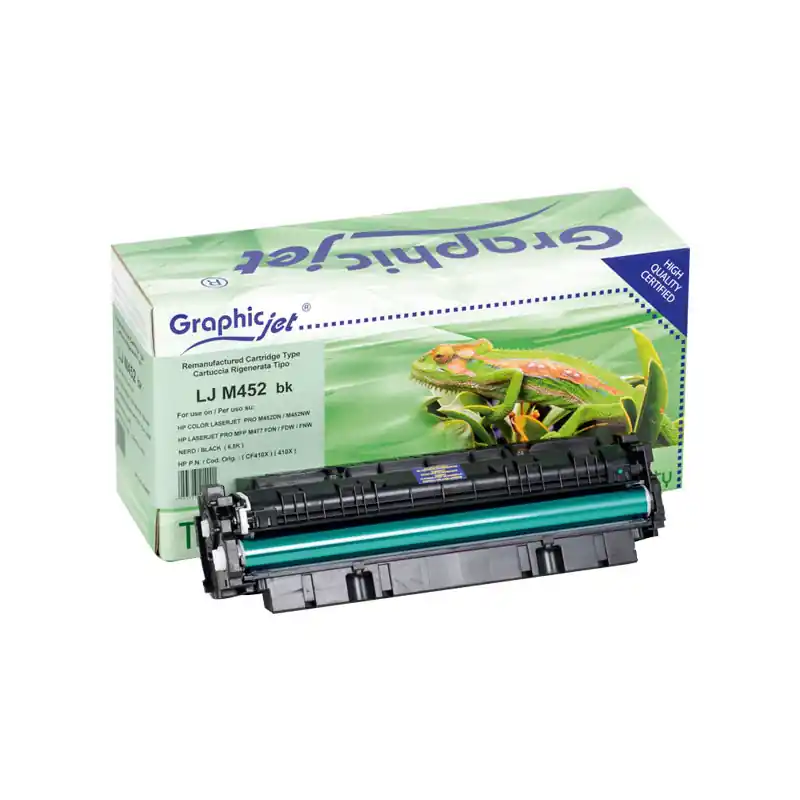 Certificado CARTUCHO DE TÓNER GRAPHICJET DE ALTA CAPACIDAD Nº410X. ALTERNATIVA A CARTUCHO Nº410X HP - Cian