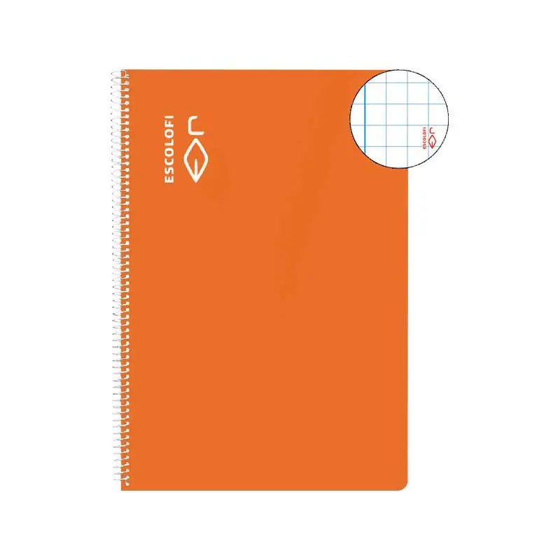 CUADERNO ESPIRAL 100h ESCOLOFI Fº 6x6 CON MARGEN - Naranja Oferta Flash