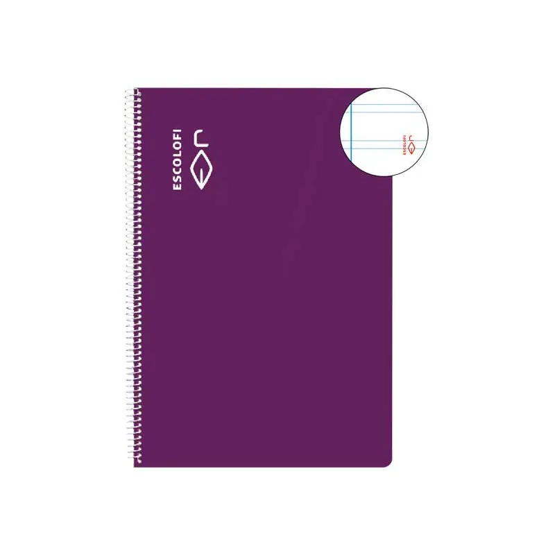 CUADERNO ESPIRAL 100h ESCOLOFI Fº PAUTA 2,5 CON MARGEN - Violeta Premium