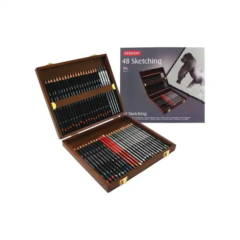 CAJA DE MADERA 48 LÁPICES DERWENT "SKETCHING" Rebajas