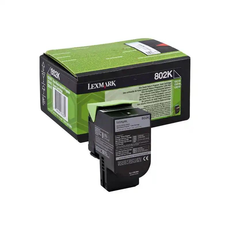 TÓNER ORIGINAL LEXMARK 802 - Negro Auténtico