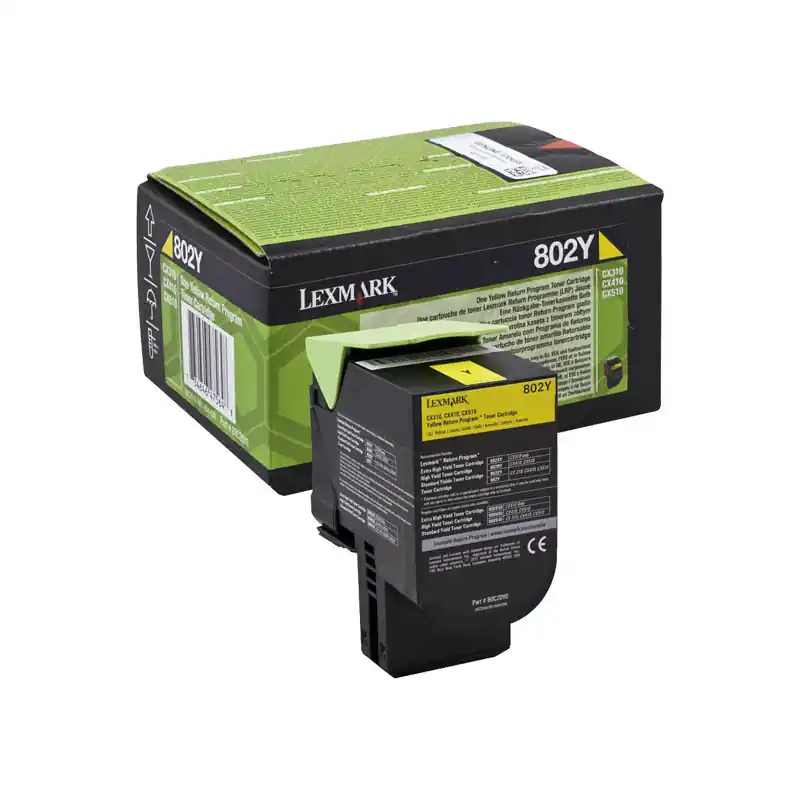 TÓNER ORIGINAL LEXMARK 802 - Amarillo Hecho A Mano