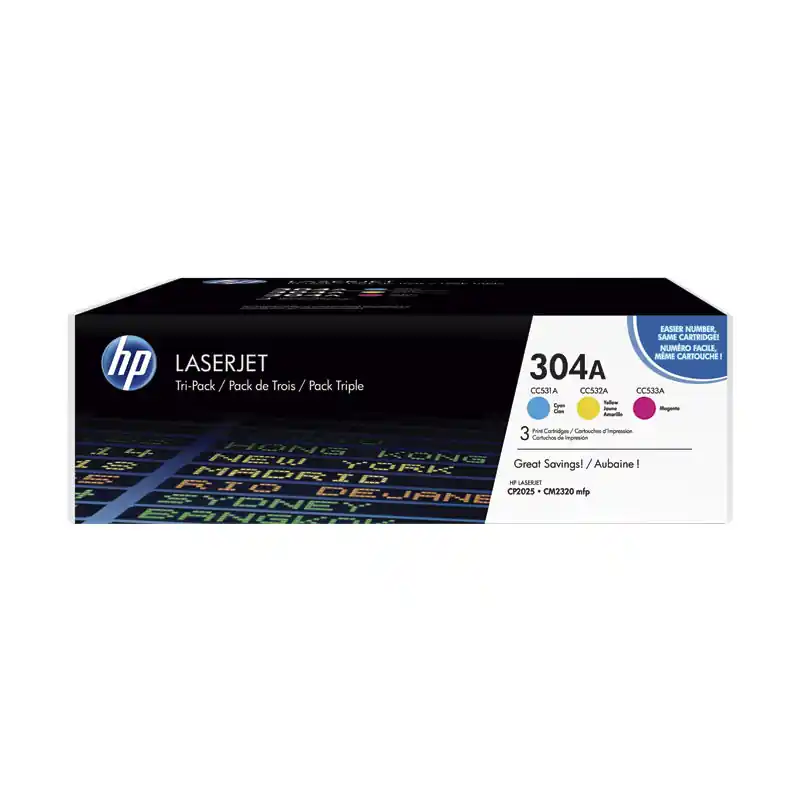 Promoción PACK DE AHORRO DE 3 CARTUCHOS DE TÓNER ORIGINAL LASERJET HP 304A