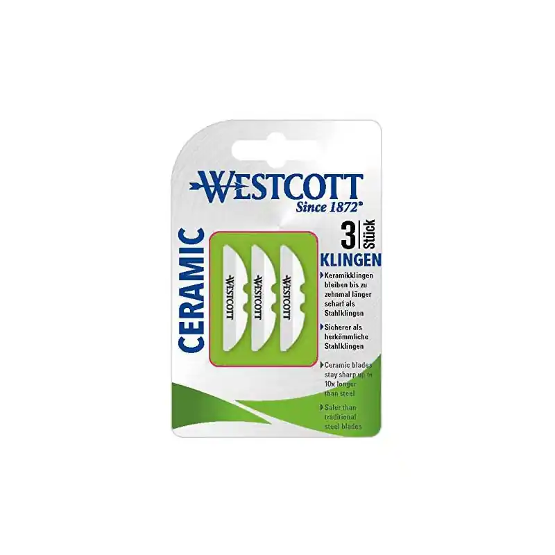 Entrega Rápida BLÍSTER 3 CUCHILLAS MINI CUTTER WESTCOTT CERÁMICA