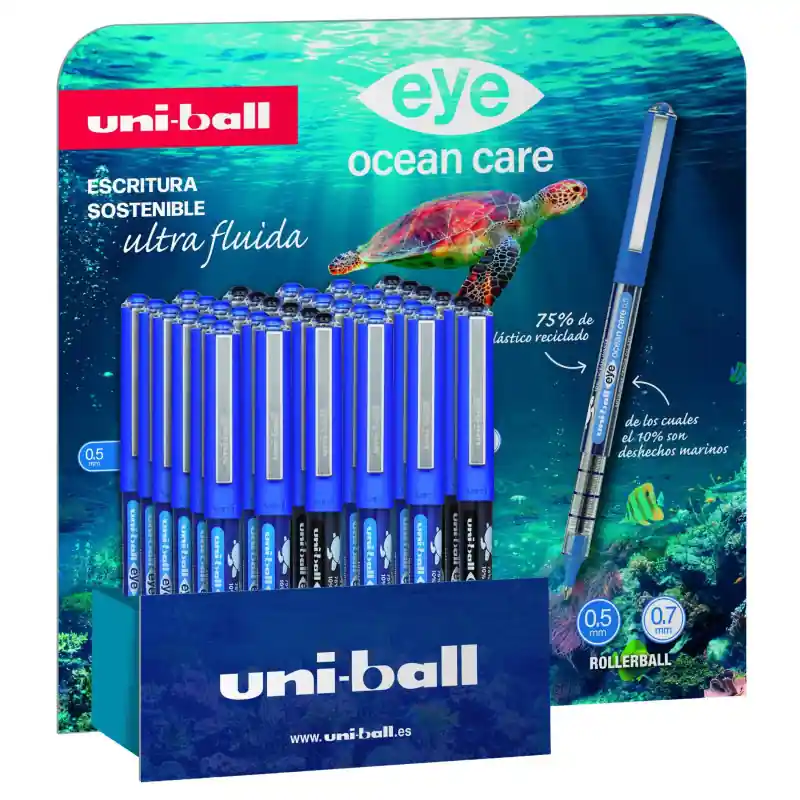 EXPOSITOR 36 ROLLER UNI-BALL EYE UB-150/3D "OCEAN CARE" Precio Rebajado