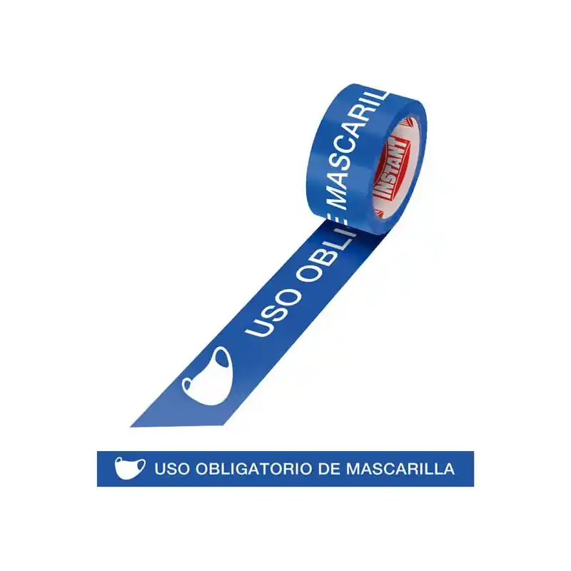 Mejor Calidad CINTA ADHESIVA INSTANT "USO OBLIGATORIO DE MASCARILLA"