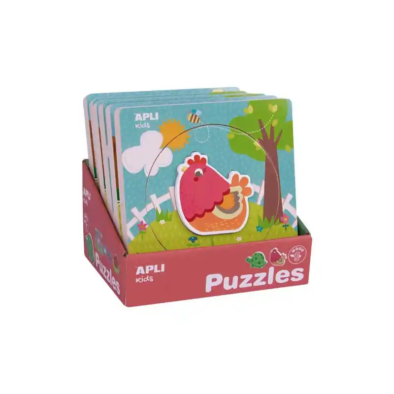 Pago Seguro EXPOSITOR 6 PUZZLES APLI KIDS "CAPAS ANIMALES"