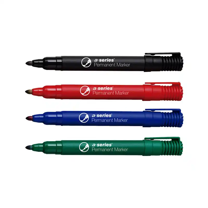 Gran Oferta MARCADOR PERMANENTE A-SERIES PUNTA CÓNICA - Estuche 4 colores