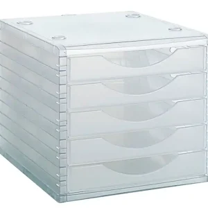 Venta Final Módulo Archivo 2000 colores frescos 5 cajones cristal