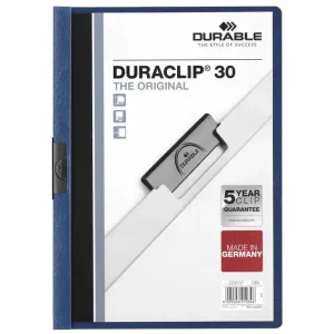 Carpeta Durable con pinza Duraclip azul oscuro 30 hojas Última Versión