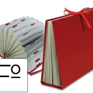 Artesanal Carpeta Fuelle Liderpapel Folio Carton Forrado Burdeos