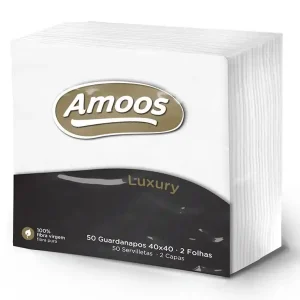 Auténtico Pack 50 servilletas 2 capas 40x40cm muy suaves 100% fibra pura T6225013