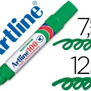 Rotulador Artline Marcador Permanente 100 Verde -Punta Biselada Precio Bajo