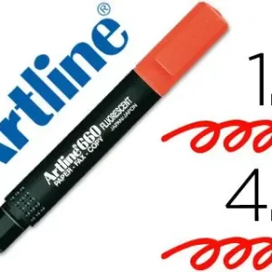 Rotulador Artline Fluorescente Ek-660 Rojo -Punta Biselada De Moda