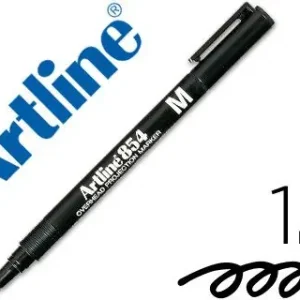 Certificado Rotulador Artline Retroproyeccion Punta Fibra Permanente Ek-854 Negro -Punta Redonda 1 Mm