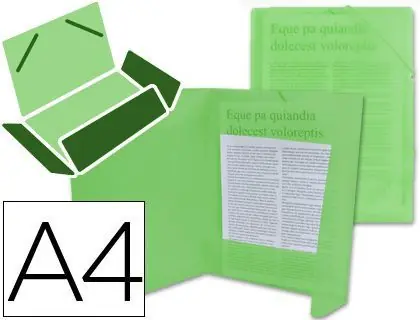 Carpeta Liderpapel Gomas Solapas 34963 Polipropileno Din A4 Verde Transparente Lujoso