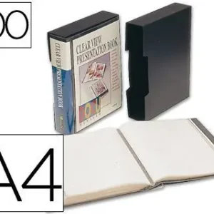 Carpeta Liderpapel Escaparate 37865 100 Fundas Polipropilenodin A4 Negra con Cajetin Últimas Unidades