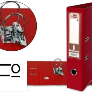 Archivador de Palanca Liderpapel Folio Documenta Forrado Pvc con Rado Lomo 75Mm Rojo Compresor Metalico Favorito De Clientes