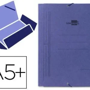 Carpeta Liderpapel Gomas Cuarto 3 Solapas Carton Pintado Azul Más Vendido