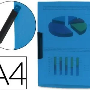 Últimas Unidades Carpeta Liderpapel Dossier Pinza Lateral 35482 Polipropileno Din A4 Azul 30 Hojas Pinza Giratoria