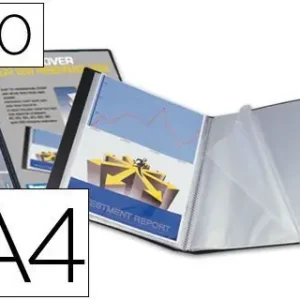 Carpeta Liderpapel Escaparate 37715 20 Fundas Canguro Polipropileno Din A4 Negra Portada y Lomo Personalizable Solo Hoy