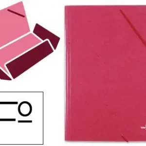 Carpeta Liderpapel Gomas Folio 3 Solapas Carton Prespan Roja Ordena Ya
