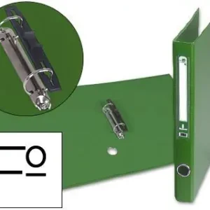 Carpeta de 2 Anillas 25Mm Mixt As Liderpapel Folio Forrado Papercoat con Ollao y Tarjetero Compresor Plastico Verde Stock Limitado