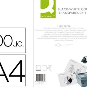 Artesanal Transparencia Q-Connect Din A4 Kf26066 para Fotocopiadora Tratada Dos Caras Caja de 100