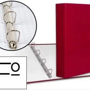 Carpeta de 4 Anillas 40Mm Mixtas Liderpapel Folio Carton Forrado Paper Coat Roja Ordena Ya
