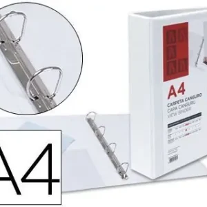 Carpeta Canguro 4 Anillas Mixtas 40Mm Liderpapel A4 Plastico Blanca Envío Inmediato