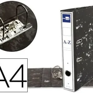 Archivador de Palanca Liderpapel Carton Forrado Din A4 Jaspeado Negro Sin Caja-Con Rado Precio Económico