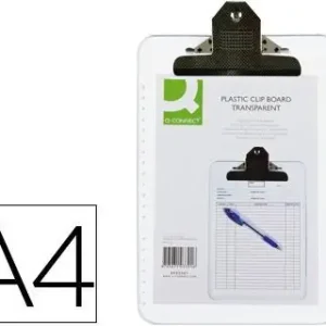 Portanotas Q-Connect Plastico Transparente Din A4 4 Mm Precio Económico