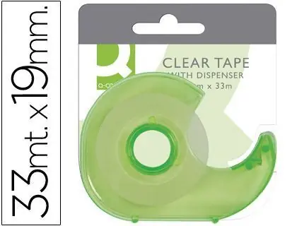 Miniportarrollo Q-Connect para Cinta de 33 Mt X 19 Mm Artesanal