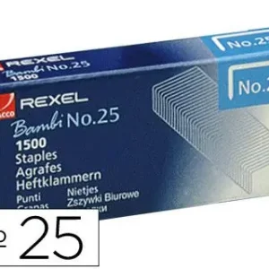 Grapas Rexel N. 25 21/4 -Caja de 1500 Marca Reconocida