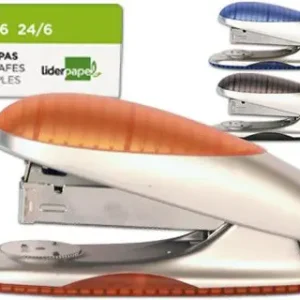 Original Grapadora Liderpapel Beetle con Regalo de Extraegrapas y Caja de 1000 Grapas 24/6,22/6 Capacidad 20H. Colores Surtidos