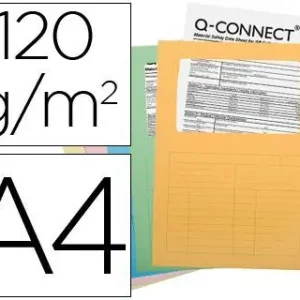 Subcarpeta Cartulina Q-Connect Din A4 Colores Surtidos con Con Ventana Transparente 120 Gr Paquete de 25 Unidades Promoción