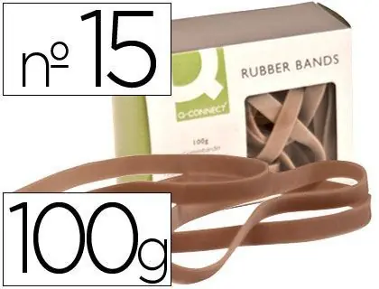 Promoción Exclusiva Bandas Elasticas Q-Connect 100 Gr 150X9 mm Numero 15