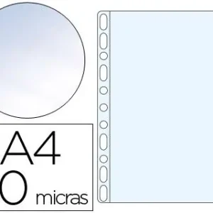 Funda Multitaladro Q-Connect Din A4 50 Mc Cristal Bolsa de 100 Unidades Tendencia