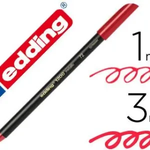 Solo Hoy Rotulador Edding Punta Fibra 1200 Rojo Metalizado N 72 Punta Redonda 1-3 Mm