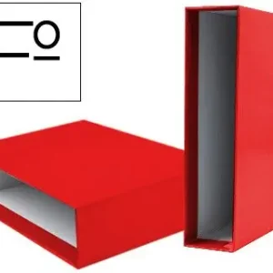 Caja Archivador Liderpapel de Palanca Carton Folio Documenta Lomo 82Mm Color Rojo Últimas Unidades