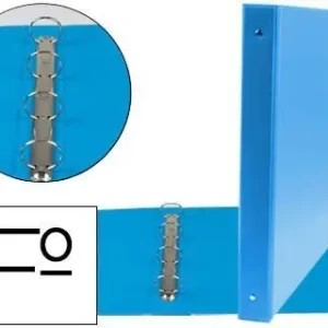 Carpeta Liderpapel 4 Anillas 25 mm Redondas Plastico Folio Color Celeste Oferta