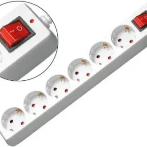 Regleta 6 Tomas Mediarange Blanca con Interruptor Longitud Cable 1,4M Certificado