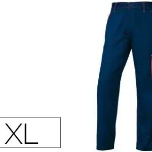 Pantalon de Trabajo Deltaplus Cintura Ajustable 5 Bolsillos Color Azul Naranja Talla Xl Naranja Talla Xl Última Versión