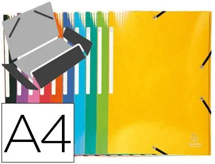 Carpeta Exacompta Gomas Carton Simil-Prespan Tres Solapas Din A4+ Colores Surtidos Oferta Flash